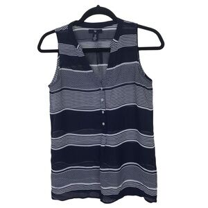 Gap Factory Blue Stripe Sleeveless Tank Top Blouse